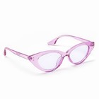 Очки солнцезащитные женские «OneSun. Кошачий глаз», uv 400, линза 4.2×6.5 см, прозрачный, розовый - Фото 3