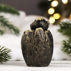 Фигурное мыло "Дракончик малыш в яйце" черное с золотым, 80гр - фото 24125897