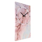 Часы-картина настенные, серия: Интерьер, "Розовый мрамор", плавный ход, 35 х 60 см - фото 7317919