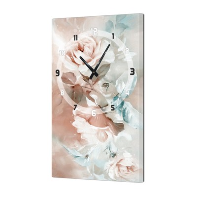 Часы-картина настенные, серия: Интерьер, "Цветы", плавный ход, 35 х 60 см