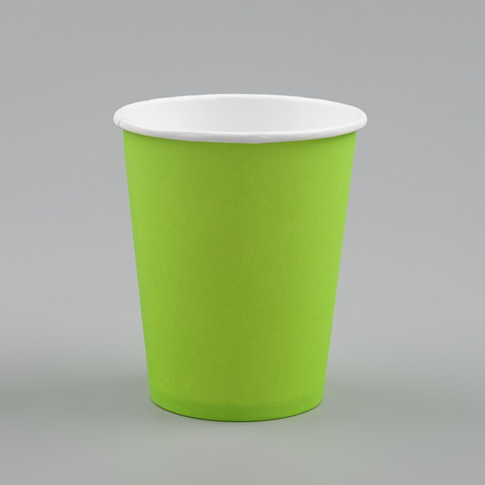 Стакан бумажный "Зеленый" 250 мл, диаметр 80 мм - Фото 1
