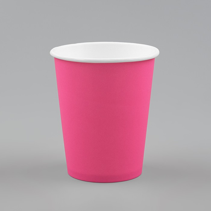 Стакан бумажный "Розовый" 250 мл, диаметр 80 мм - Фото 1