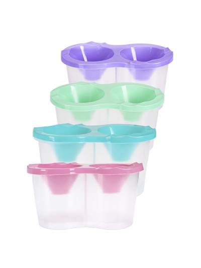 Стакан - непроливайка для рисования двойной Calligrata «Прованс», 150 мл ×2, пастельный МИКС