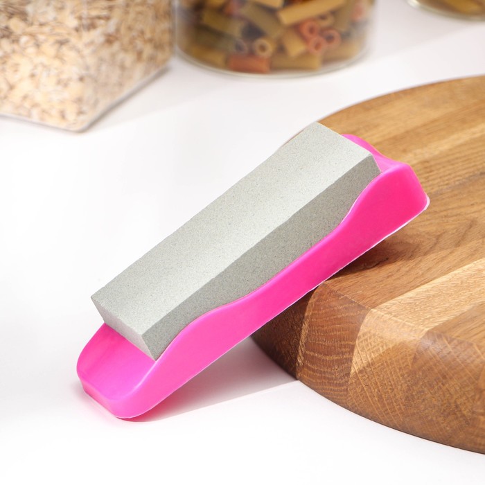 Точильный камень Доляна, 14.5 см, розовый - Фото 1