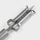 Овощечистка Доляна «Металлик», двухсторонняя, 20,5 см, цвет серебристый (комплект 2 шт) - фото 49436537