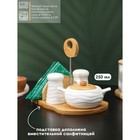 Набор для специй на деревянной подставке BellaTenero, 4 предмета: солонка 70 мл, перечница 70 мл, сахарница 250 мл, салфетница, белый - Фото 2