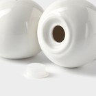 Набор для специй на бамбуковой подставке BellaTenero «Шарики», 2 предмета: солонка 100 мл, перечница 100 мл, фарфор, белый - Фото 4