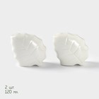 Набор фарфоровый для специй на бамбуковой подставке BellaTenero «Листья», 4 предмета: солонка 120 мл, перечница 120 мл, салфетница, подставка, белый - Фото 3