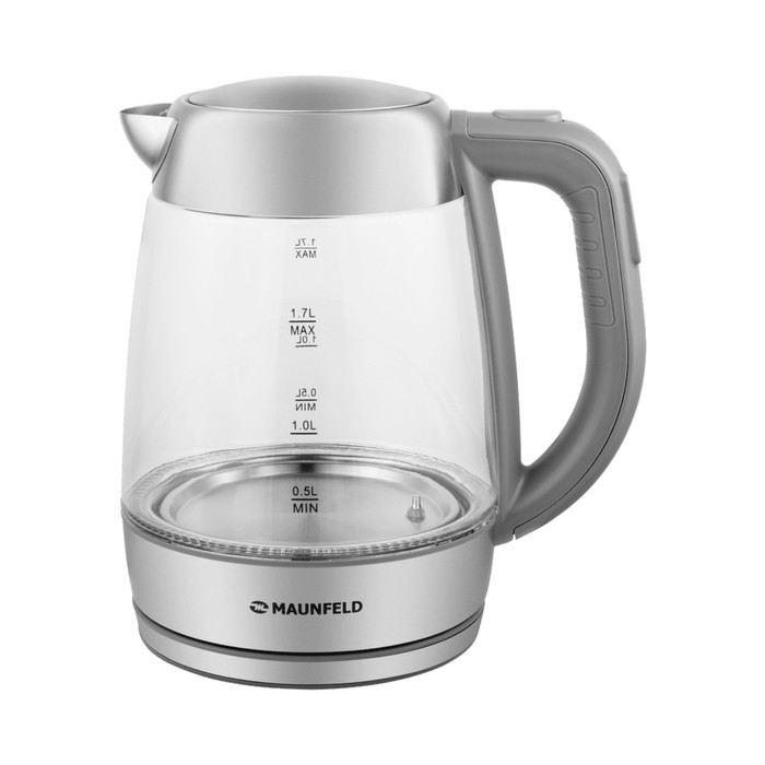 Чайник MAUNFELD MFK-6111G, стекло, 1.7 л, 2200 Вт, серый