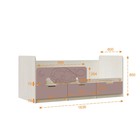 Кровать Юниор-4, с/м 1600х800, 1636х850х800, Шарли розовый/Дуб Крафт Белый - фото 23491968