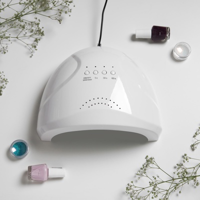 УЦЕНКА Лампа для маникюра Luazon LUF-17, LED, 48 Вт, 30 диодов, таймер, USB, белая