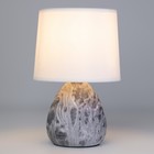 Настольная лампа Rivoli Damaris 1хЕ14, 40 Вт керамика черно-белая с абажуром - Фото 4