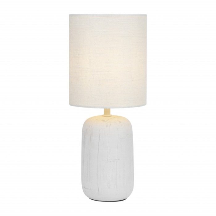 Настольная лампа Rivoli Ramona 1хЕ14, 40 Вт керамика белая с абажуром - Фото 1