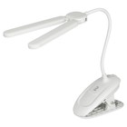 Настольный светильник NLED-512-6W-W светодиодный аккумуляторный на прищепке, цвет белый - фото 299836913