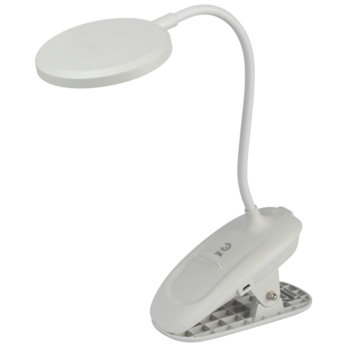 Настольный светильник NLED-513-6W-W светодиодный аккумуляторный на прищепке, цвет белый