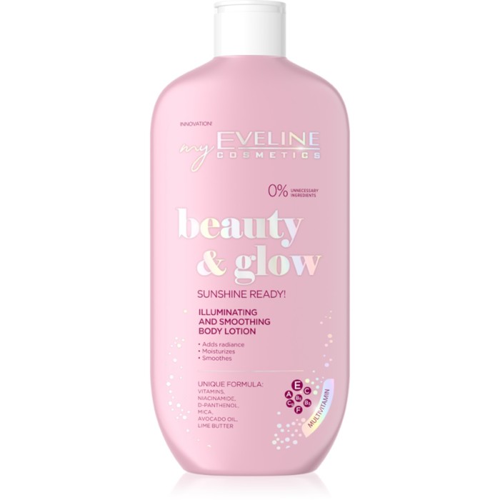 Лосьон для тела Eveline Beauty&Glow, разглаживающий, с эффектом сияния, 350 мл - Фото 1