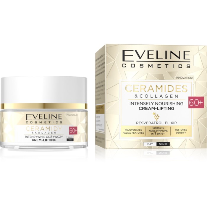 Крем-лифтинг для лица Eveline Ceramides&Collagen 60+, день/ночь, 50 мл