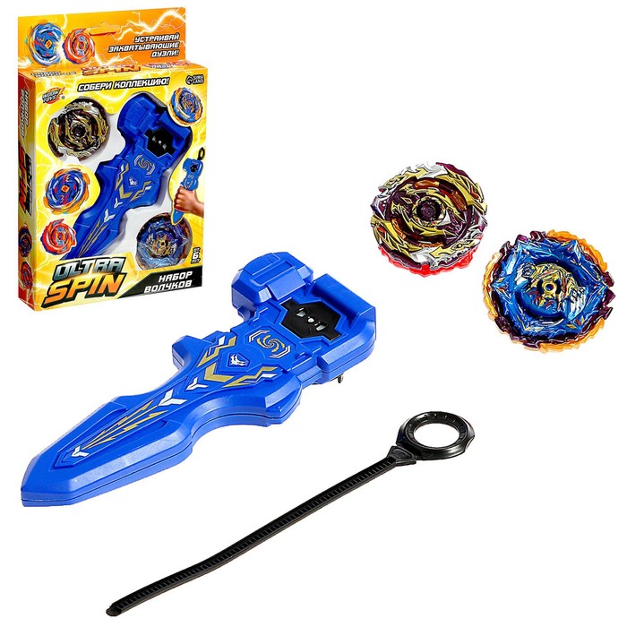 УЦЕНКА Боевой волчок ULTRA SPIN, волчок, устройство для запуска с хватом, МИКС - Фото 1
