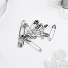 Набор булавок английских, 28/32/38 мм, 12 шт., цвет серебряный - Фото 2