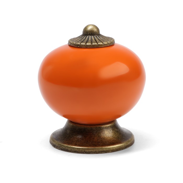 Ручка кнопка DOME Ceramics 003, керамическая, оранжевая - Фото 1