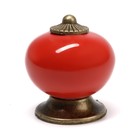 Ручка кнопка DOME Ceramics 003, керамическая, красная - фото 10584214