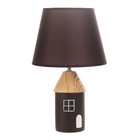 Настольная лампа "Домик" E14 40Вт коричневый 22х22х36 см RISALUX - фото 24248392