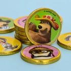 Шоколадные медали «Золотая авоська: Маша и Медведь», 6 г - Фото 2