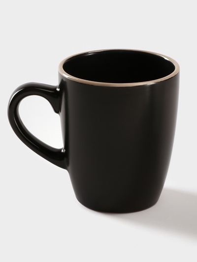 Кружка Доляна «Ваниль», 350 мл, керамика, чёрная
