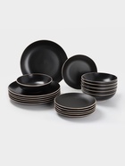 Набор тарелок Доляна «Ваниль», 18 предметов: 6 тарелок d=19 см, 6 тарелок d=27 см, 6 мисок d=19 см, керамика, чёрный - Фото 5
