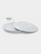 Тарелки Доляна «Ваниль», 18 предметов: 6 тарелок d=19 см, 6 тарелок d=27 см, 6 мисок d=19 см, керамика, белые - Фото 2