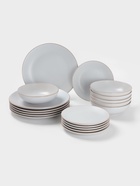 Тарелки Доляна «Ваниль», 18 предметов: 6 тарелок d=19 см, 6 тарелок d=27 см, 6 мисок d=19 см, керамика, белые - Фото 5