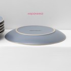 Набор тарелок Доляна «Ваниль», 18 предметов: 6 тарелок d=19 см, 6 тарелок d=27 см, 6 мисок d=19 см, керамика, голубой - Фото 3