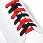 Шнурки для обуви, пара, плоские, двусторонние, 8 мм, 120 см, цвет чёрный/красный - Фото 2