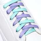 Шнурки для обуви, пара, плоские, двусторонние, 8 мм, 120 см, цвет лавандовый/мятный - Фото 2