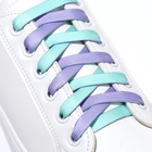 Шнурки для обуви, пара, плоские, двусторонние, 8 мм, 120 см, лавандовые/мятные - Фото 2