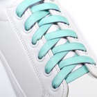Шнурки для обуви, пара, плоские, двусторонние, 8 мм, 120 см, цвет лавандовый/мятный - Фото 3