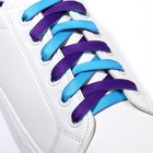 Шнурки для обуви, пара, плоские, двусторонние, 8 мм, 120 см, цвет голубой/фиолетовый - Фото 2