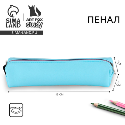 Пенал школьный, искусственная кожа«Мятный»19×8×3 см