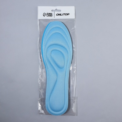 Стельки для обуви, универсальные, влаговпитывающие, р-р RU до 44 (р-р Пр-ля до 46), 28 см, пара, голубые