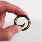 Кольцо-карабин, d = 20/28 мм, толщина - 4 мм, 5 шт, цвет бронзовый - Фото 3