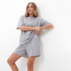 Комплект (футболка, шорты) женский MINAKU: Casual Collection цвет светло-серый, р-р 42 - фото 8121637