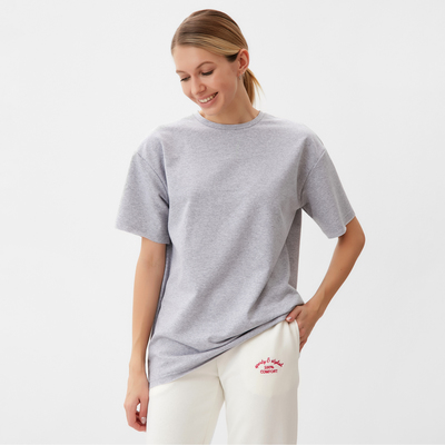 Футболка женская MINAKU: Casual Collection, светло-серая, размер 48