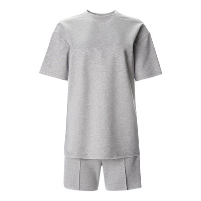 Костюм женский (футболка, шорты) MINAKU: Casual Collection, светло-серый, размер 50