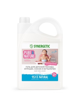 Средство для мытья детской посуды, сосок, бутылочек и игрушек SYNERGETIC, 3.5 л