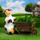 Садовая фигура "Корова с тележкой" 34см - фото 321701822