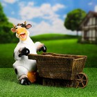 Садовая фигура "Корова с тележкой" 34см - фото 24515210