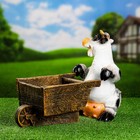 Садовая фигура "Корова с тележкой" 34см - фото 24515211