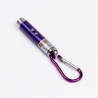 Лазерная указка, с карабином, дальность 1 км, 3 LR 44, 7.3 х 1.2 см, сиреневый - фото 25820620