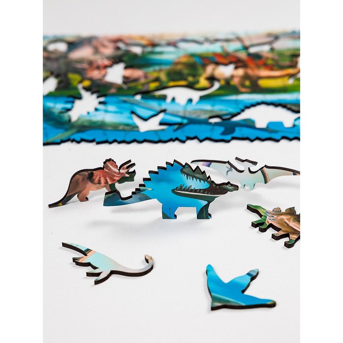 Пазл фигурный «Мир динозавров», 140 деталей, 28,5 × 19,7 см - фото 1907744811