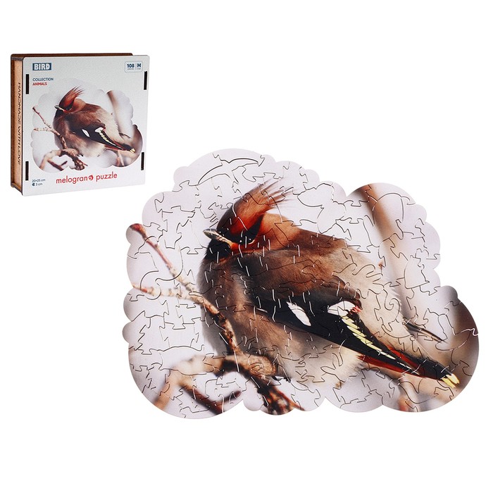 Пазл фигурный «Зимняя птица», 108 деталей, 20 × 25 см